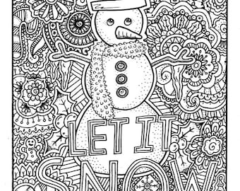 Tropical Snowman Coloring page Adult Coloring beach holidays | Etsy Tropical Snowman Coloring page Adult Coloring beach holidays | Etsy