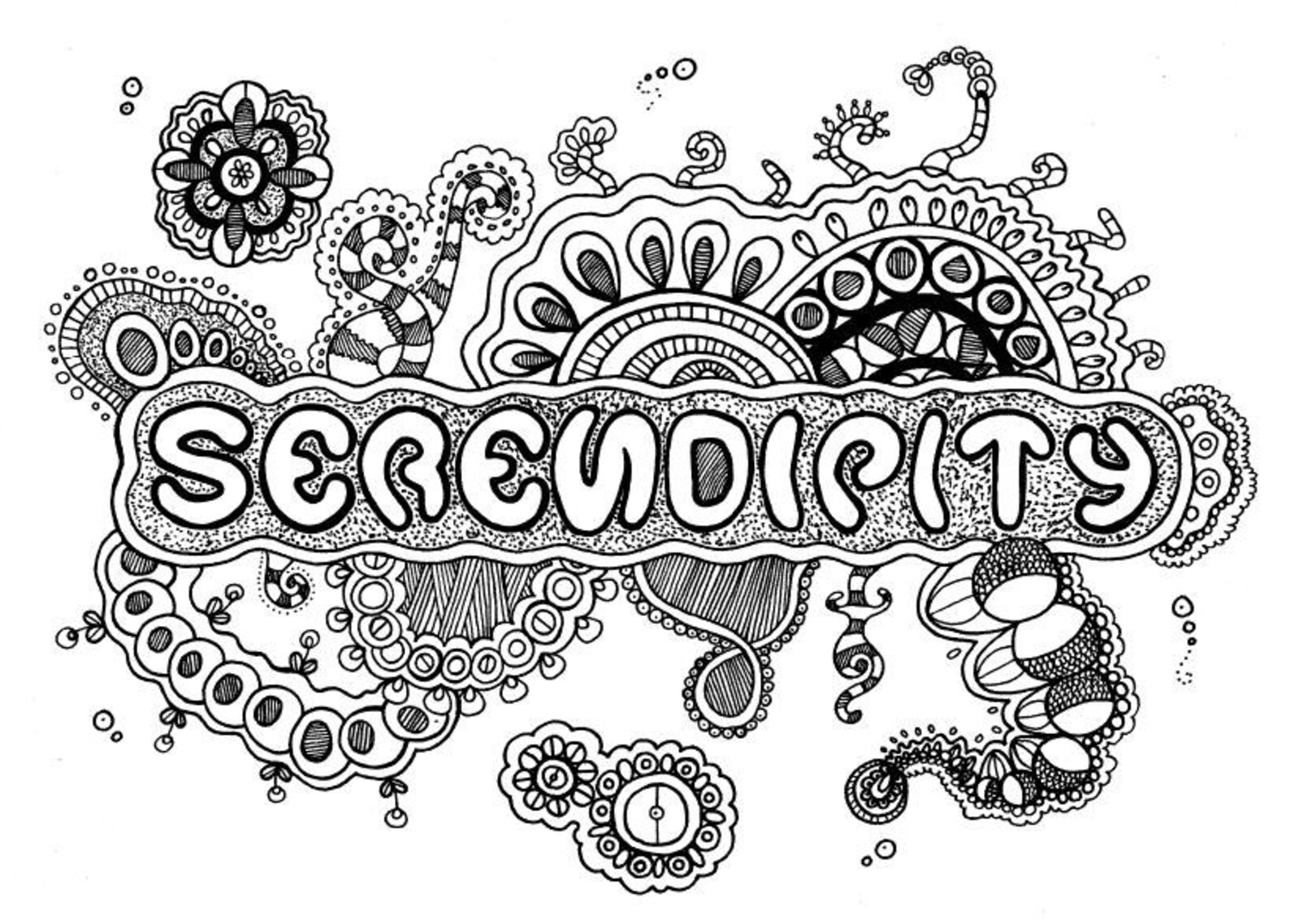 SERENDIPITY Coloring Page Coloring Book Pages Printable | Etsy