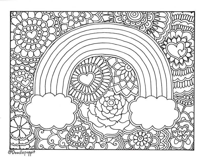 Rainbow Pride Coloring Page Coloring Book Page Printable | Etsy