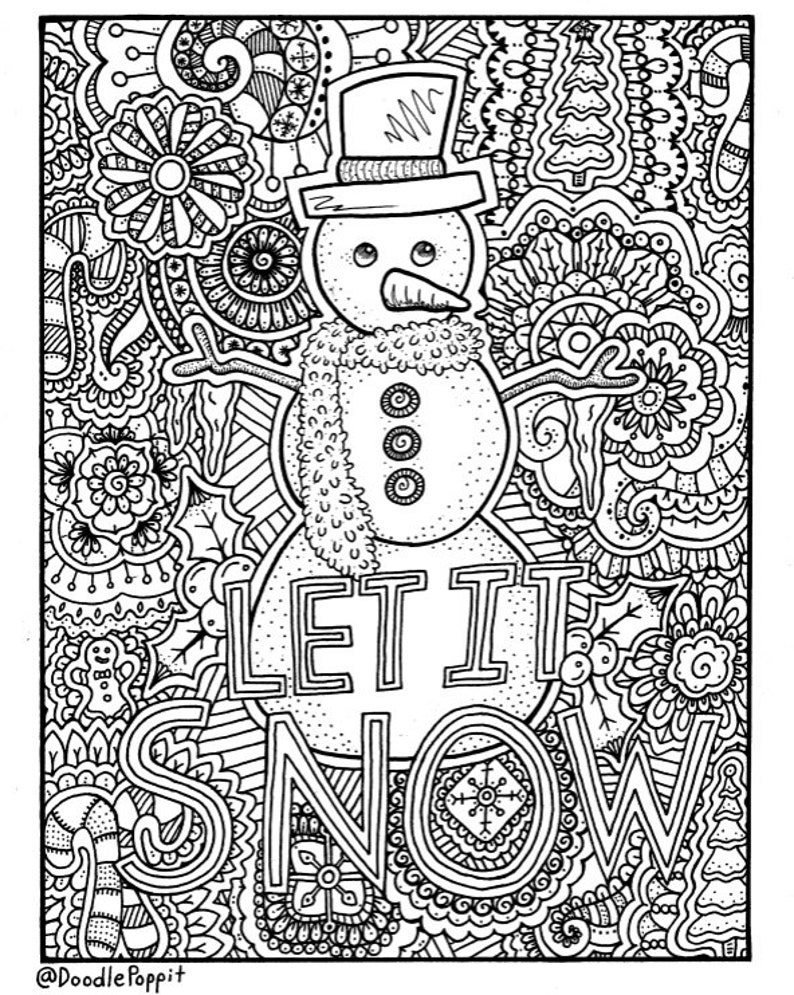 Christmas Coloring Page Coloring Book Pages Printable Adult Etsy - Christmas Coloring Page Coloring Book Pages Printable Adult Etsy