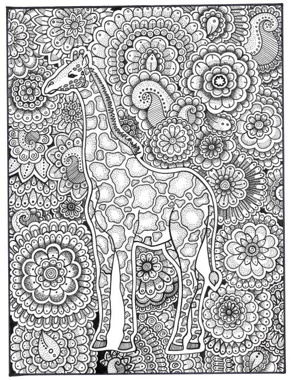 Items Similar To Giraffe Coloring Page Coloring Book Pages Printable