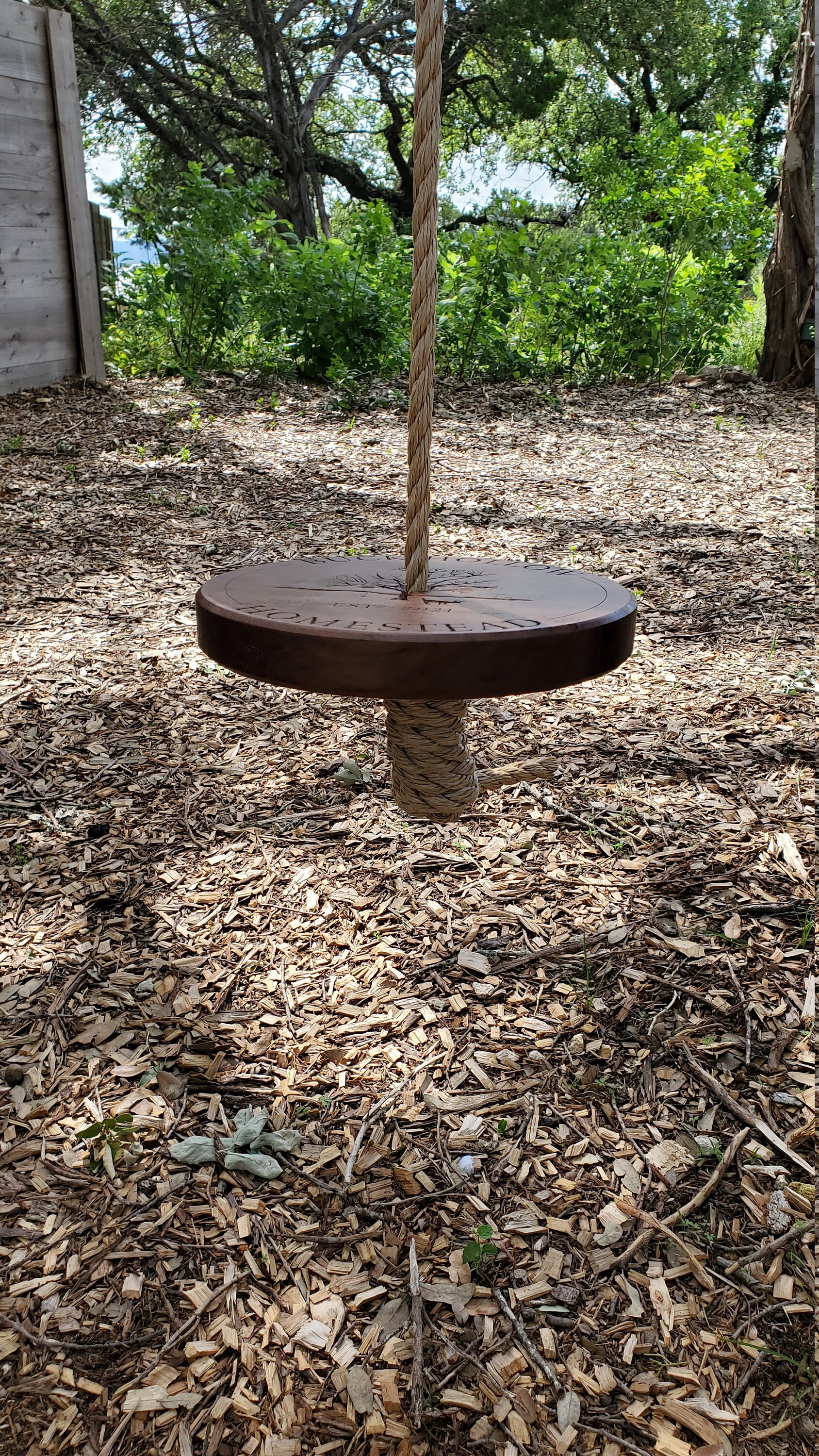 Custom Engraved Circle Tree Swing Brazilian Walnut | Etsy