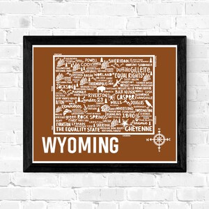 Wyoming Carte Imprimer Wall Art