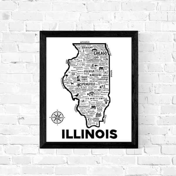 Quincy Illinois Map Print Etsy