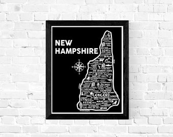 New Hampshire Map Print