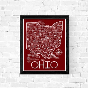 Ohio kaart afdrukken