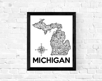 Impression de carte du Michigan