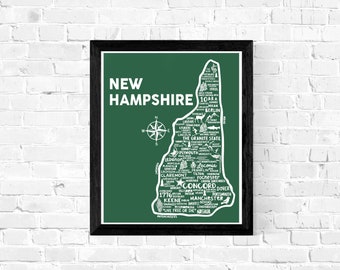 New Hampshire Map Print