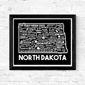 North Dakota Karte Drucken