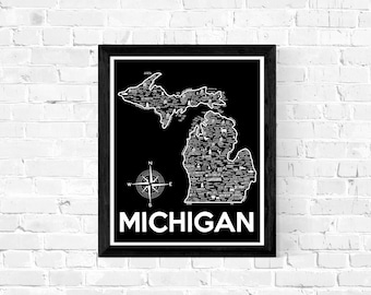 Impression de carte du Michigan
