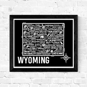 Wyoming Carte Imprimer Wall Art