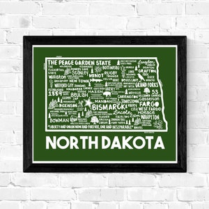 North Dakota Karte Drucken