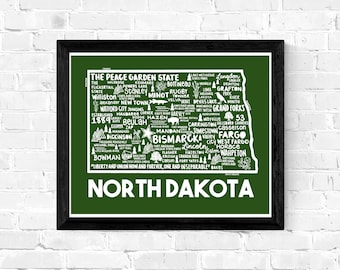Karta över North Dakota