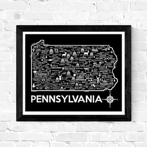 Pennsylvania Karte Drucken Wandkunst