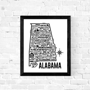 Impression de carte de l'Alabama