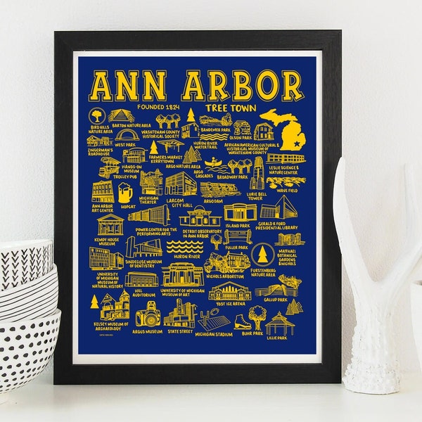Ann Arbor Map Print
