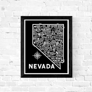 Nevada kaart afdrukken