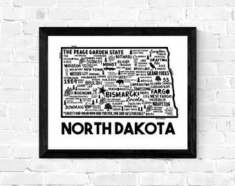 Karta över North Dakota