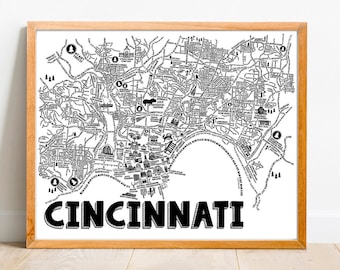 Cincinnati Streets Map Print