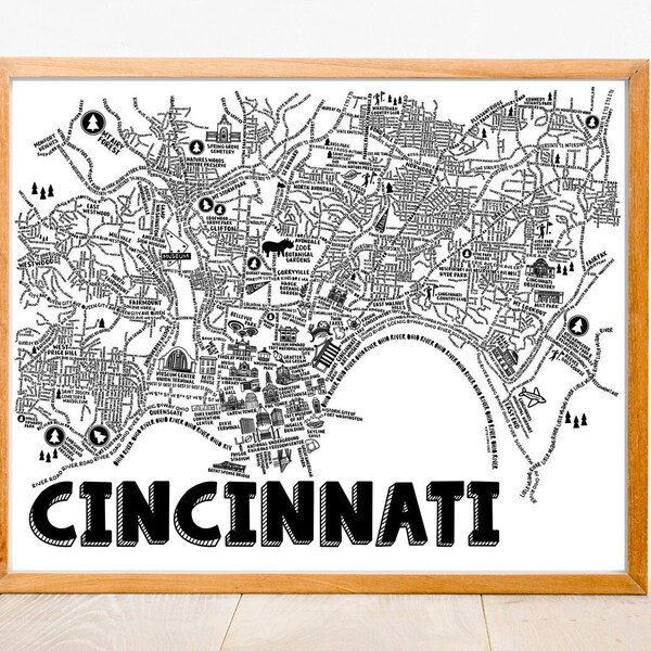 Cincinnati Streets Map Print