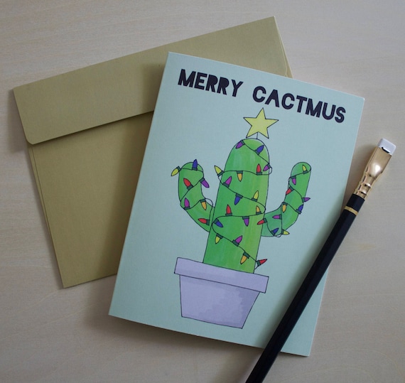 Frohe Cactmus, Frohe Weihnachten, Weihnachtskarte, Weihnachtskarte,  Wortspiel Karte, Kaktus, Tropical, Wste, Grukarte, A2 Leinen Karte mit  Umschlag - Etsy Schweiz