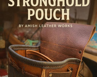 Bolsa de herramientas de cuero, bolsa utilitaria de cuero de grano completo para clavos, hecha a mano por artesanos Amish, fabricada en EE. UU.