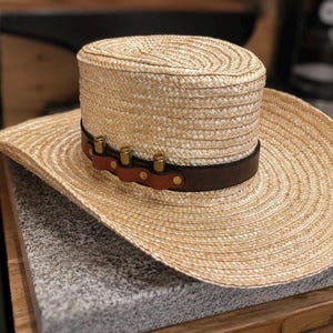 Handmade Leather Hat Band with Ammo Loops, Full Grain Leather, Rustic Hat Strap, Made in USA