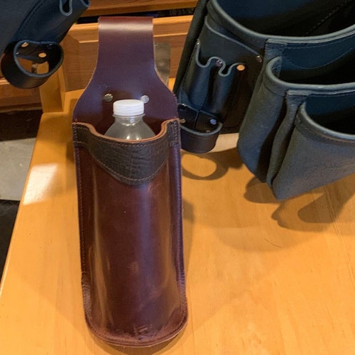 Leather Bottle Holder for Belt Water Bottle Handmade Etsy