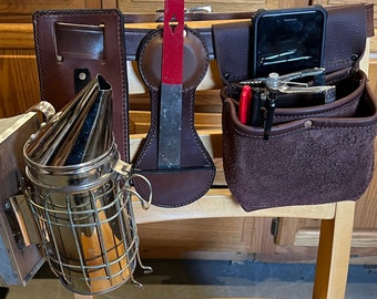 Handmade Full Grain Leather Beekeeper Tool Belt, USA Made, Amish Crafted, Observation Hive