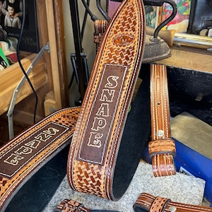 Handmade Leather Rifle Sling, Personalized Hunting Strap, Tooled Full Grain Leather, Made in USA