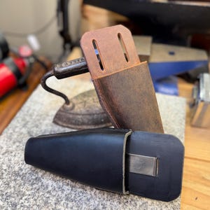 Leren snoeischaarholster - volnerf leer - houder voor tuinknippers - gemaakt in de VS