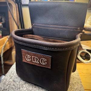Handmade Leather Shell Bag, Personalized Shotgun Shooting Pouch, Full Grain Leather, Made in USA