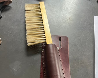 Bee Brush Holder for Belt - Beekeeper Tools and Gear - Made in the USA - Handmade Leather