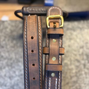 Handmade Leather Ranger Belt, Mens Western Gift, Full Grain Leather, Amish Made in USA