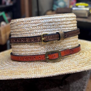 Leather Hat Band, American Bison Leather, Historic, Handmade Traditional, Conchos, Amish Made in USA