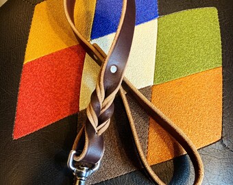 amish braided leather dog leash