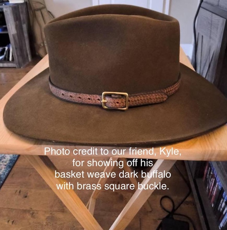 Leather Hat Band, Authentic, Historic, Handmade Traditional, Conchos, Adult / Children Sizes, Made in USA