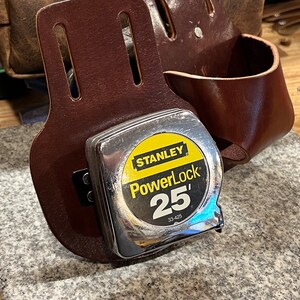 Large Leather Tape Measure Holder For Belt – Handmade Tool Holster With Easy Belt Loop, For Carpenters & Electricians