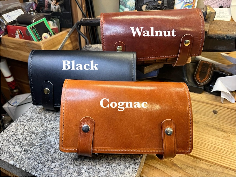 Handmade Leather Harmonica Case, Personalized Full Grain Leather Holster, USA