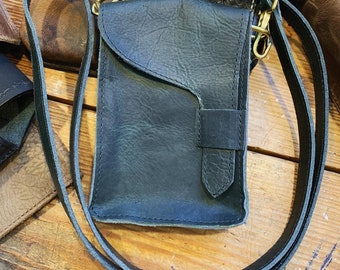 Grey Leather Satchel, Buffalo Cross Body Purse, Women&#39;s Handbag, Bandolier, Handmade Full Grain Leather, Made in USA