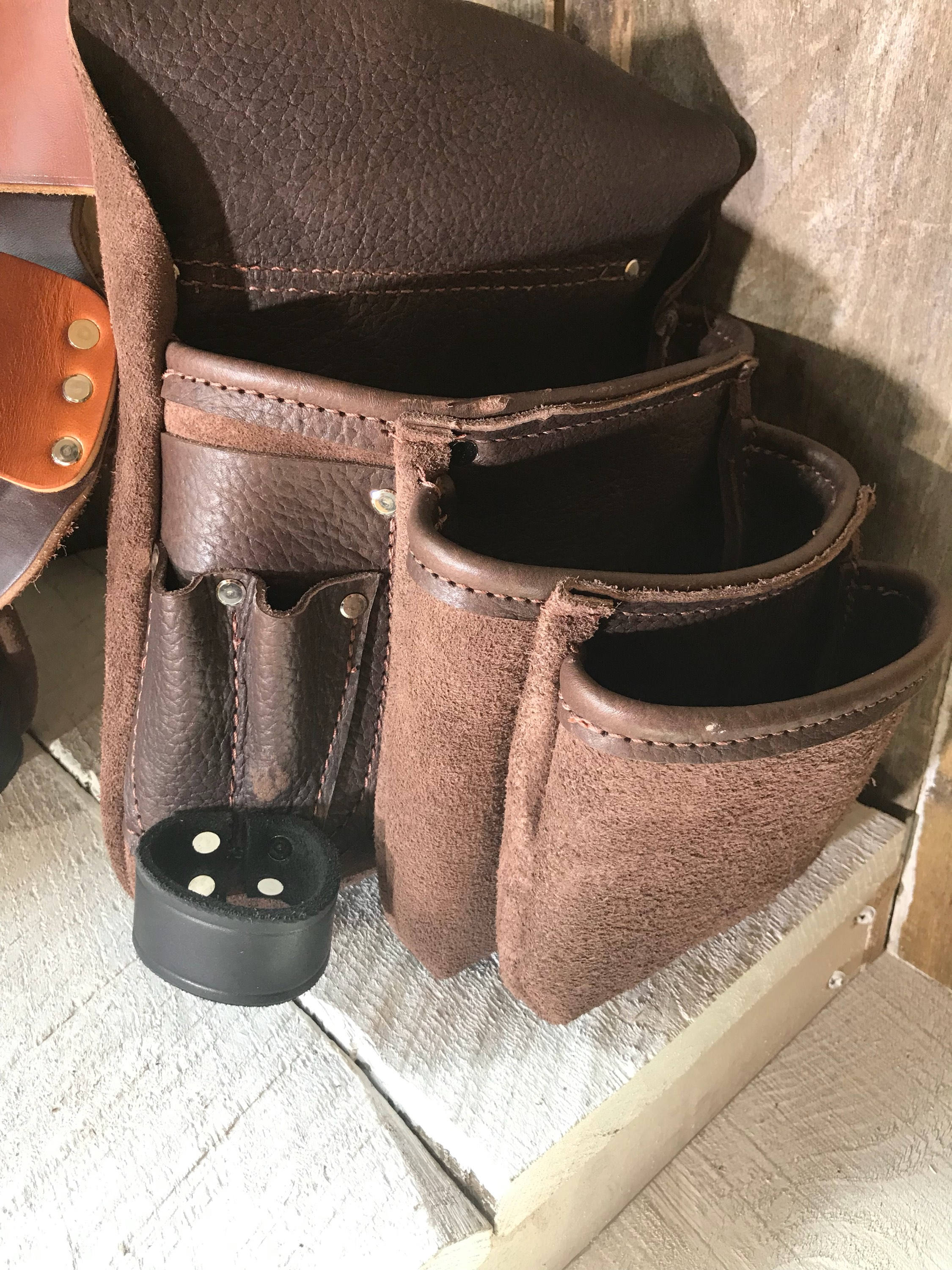 Framer Leather Tool Belt W/ Suspenders Large Carpenters Made in USA  Optional Drill Holster/torpedo Slots Free Shipping Handmade 