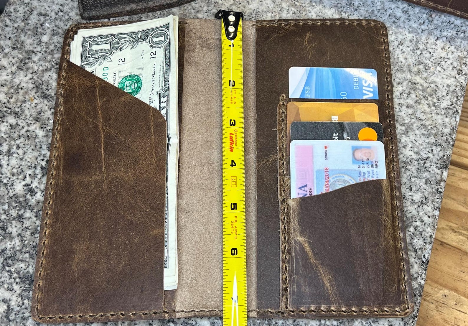 Buffalo Leather Rodeo Wallet, Handmade Cowboy Long Wallet, Full Grain ...