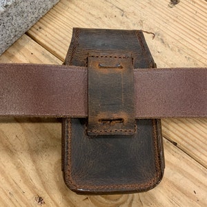 Leather Phone Case for Work Suspenders / Buffalo Leather Holster ...