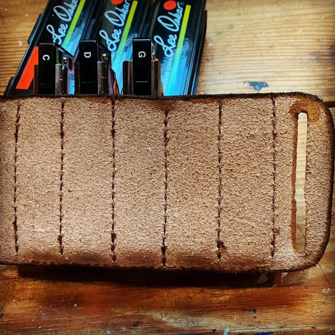 Leather Harmonica Case for Guitar Strap or Belt Harp Holder Etsy