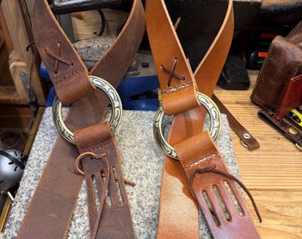 Correa de guitarra de cuero Allman, hecha a mano con cuero de plena flor, fabricada en EE. UU.