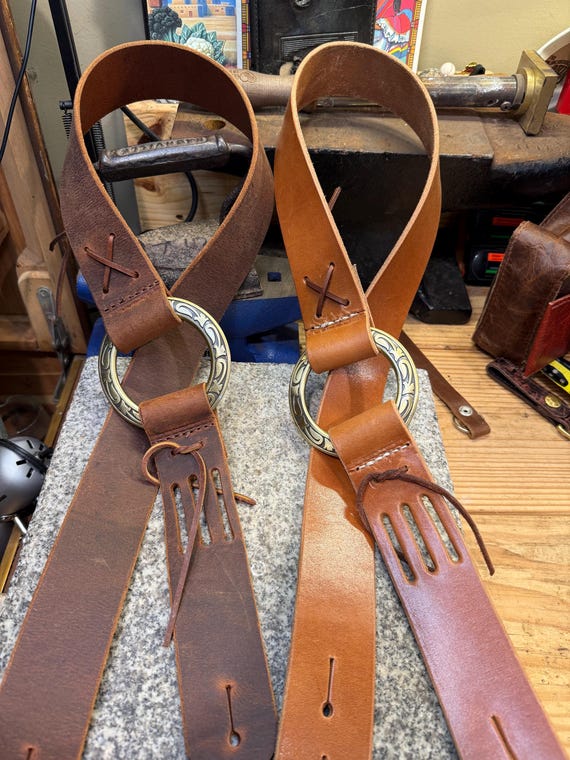 Allman Leather Guitar Strap, Handmade Full Grain Leather, Made in USA