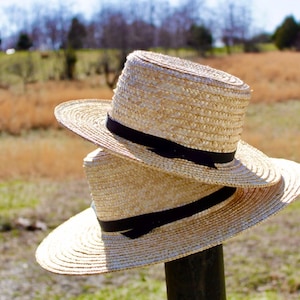 L'ECHOPPE AMISH/アーミッシュHAT BRIM NARROW Amish Hat Wide Brim Costume Hats Black Adult Round Flat