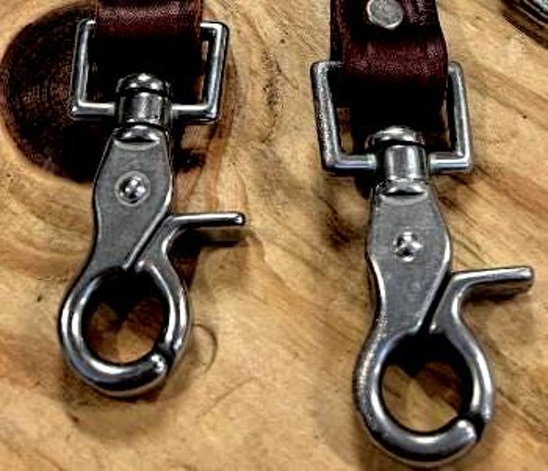 Handgjorda läderhängslen, bearbetad korgflätning, fullnarvsläder, Amish-tillverkad i USA bild 11