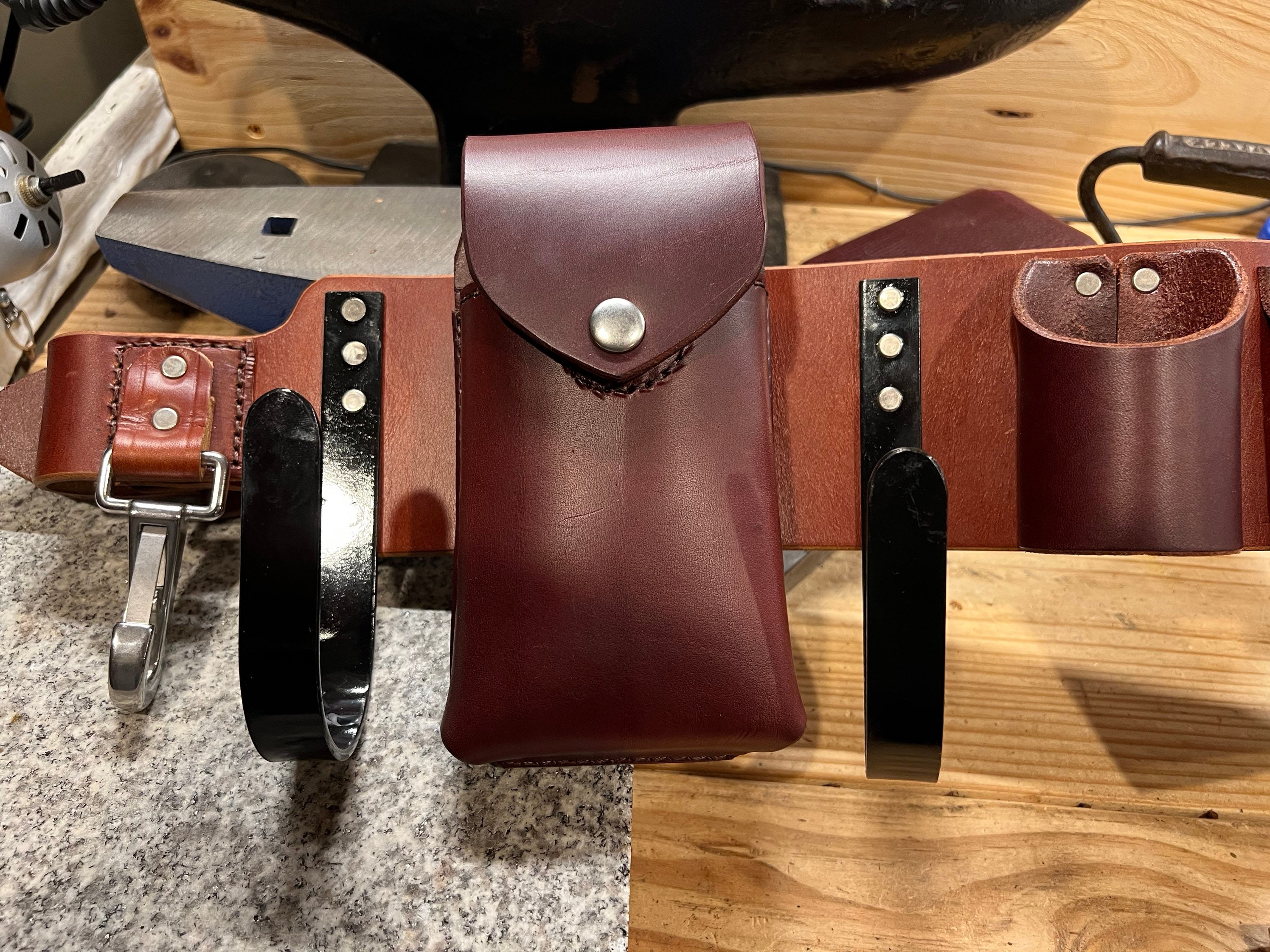 Leather Concrete Finisher Tool Belt Masonry Tool Belt Professional Full Grain English Bridle Leather Handmade Made in USA Free Shipping