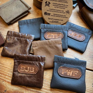 Porte-monnaie en cuir, pochette à presser, personnalisé - livraison gratuite - Amish fait main - Made in USA